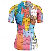 baratos Camisolas femininas-Mulheres Camisa para Ciclismo Gato Manga Curta Moto Camiseta Camisa / Roupas Para Esporte com 3 bolsos traseiros Ciclismo de Montanha Secagem Rápida Design Anatômico Capilaridade Respirável Esportes