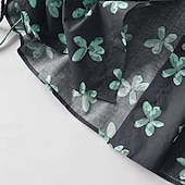 voordelige Overhemden-Dames Overhemd Katoenen linnen overhemden Linnen overhemd Knoop omhoog Bloem Dagelijks Stijlvol Casual Korte mouw Overhemdkraag Normale tops Dagelijks Feestdagen Uitgaan Knop Afdrukken Zwart Lente