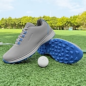 preiswerte Herren Golfschuhe-Herren Performance Golf Sneaker in Weiß mit roten Schnürsenkeln, atmungsaktive Mikrofaser, ideal für Amateurgolfer