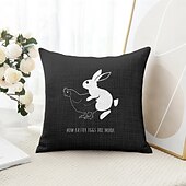 お買い得  ホリデークッションカバー-イースター・ファニー・ラビット・デコラティブ・トス・ピローズ・カバー 1PC ソフト・スクエア・カウチ・クッション・ケース・枕カバー 寝室 リビングルーム ソファ チェア