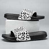 abordables Sandales décontractées-Sandales à enfiler pour homme à imprimé léopard : chaussures décontractées et élégantes pour l&#039;été et les sorties à la plage