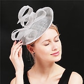abordables Tocado de Boda-Tocados Plumas Sinamay Boda Fiesta de Noche Elegante Boda Con Pluma Celada Sombreros