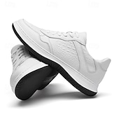 preiswerte Lässig-klassische weiße Leder-Sneaker für Herren mit dezenten Nähten – vielseitiges Schuhwerk für den Alltag und Freizeitausflüge