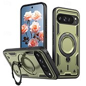 お買い得  その他のスマホケース-電話 ケース 用途 グーグル ピクセル9プロ ピクセル9プロXL ピクセル9 バックカバー スタンド付き 磁石バックル ワイヤレス充電をサポート レトロ風 TPU PC
