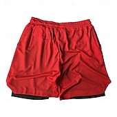 cheap Casual Shorts-Men&#039;s Lined Shorts Athletic Shorts 2 in 1 Board Shorts Swim Shorts Shorts Drawstring Side Pockets Elastic Waist Plain Quick Dry Holiday Going out Gym Vacation Sports Black White Micro-elastic