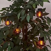 cheap Landscape Lights-4 Pcs Led Outdoor Solar Lights Patio Lights Powered Small Hanging Ball Flame Lamp Hollow Hanging Lamp Tree Branch Atmosphere Led Lamp Courtyard Garden Pendant Light