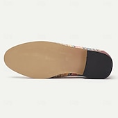 cheap Textured Weave Shoes-Men&#039;s Multicolor Woven Penny Loafers – Vintage Nylon Knit Slip-On Dress Shoes for Smart Casual Outfits