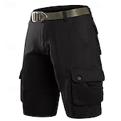 preiswerte Klassiker-Herren Cargo-Shorts Shorts Bermudashorts Freizeitshorts Mehrere Taschen Gerader Schnitt Einfach Atmungsaktiv Feuchtigkeitsableitend Knielang Outdoor Lässig Campen und Wandern Mode Streetwear Schwarz