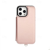 Недорогие Чехлы для iPhone-телефон Кейс для Назначение iPhone 16 Про Макс Плюс Айфон 15 Про Макс Плюс iPhone 14 13 12 11 Pro Max Plus Кейс на заднюю панель со стендом с ремешком с ремешком на запястье Ретро ТПУ Кожа PU
