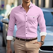 Per uomo Camicia elegante Camicia button-down Camicia non stiro Camicia con Colletto Semplice Matrimonio Lavoro Blu chiaro Bianco Rosa Blu marino Manica Lunga Colletto Tutte le stagioni Abbigliamento economico camicie da uomo no stiro-Per uomo Camicia elegante Camicia button-down Camicia non stiro Camicia con Colletto Semplice Matrimonio Lavoro Blu chiaro Bianco Rosa Blu marino Manica Lunga Colletto Tutte le stagioni Abbigliamento