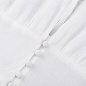economico Abiti casual bianchi-Per donna Abito Midi Abito Bianco Moda Moderno Compleanno Ferie Laurea Vestibilità regolare Semplice Manica Corta Scollo a V Nero Bianco Estate