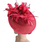abordables Fascinators-accessoire Imitation Lin Plumes Mariage Soirée Élégant Mariage Avec Plume Casque Couvre-chef