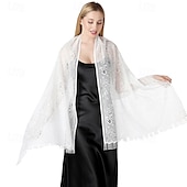 お買い得  結婚式のゲストラップ-レディースラップ エレガント ノースリーブ ポリエステル ウェデイングラップ と タッセル 用途 パーティー 春夏