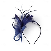 abordables Fascinators-Coiffe Tulle Plumes Mariage Anniversaire Soirée Fête du thé Course de Chevaux Élégant ancien Mignon Avec Plume Casque Couvre-chef