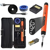 זול כלי יד-ערכת ערכת מלחם חשמלי דיגיטלי USB רב תכליתי אינטליגנטי 300-450 כלי ריתוך הלחמה מתכוונן לטמפרטורה