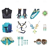 levne Anime kostýmy-Genshin Impact Kinich Anime Cosplay kostým Boty Cosplay Paruky Cosplay obleky Cosplay Paruky Cosplay boty Karneval Plesová maškaráda Výkon Párty Vrchní deska Kalhoty Korzet Pro Pánské Dospělé