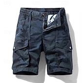 preiswerte Klassiker-Herren Cargo-Shorts Shorts mit Camouflage-Muster Shorts Sommershorts Kordelzug Elastischer Bund Mehrere Taschen Tarnung Komfort tragbar Knielang Outdoor Sport Täglich Mode Lässig Blau Khaki