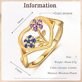 economico I regali-Anello di Fiori Personalizzato – Miglior Regalo per la Mamma – Gioielli con Pietra Natalee e Nome Regalo Unico per la Festa della Mamma San Valentino Gioielli per Anniversario per Mamma Compagno Amico