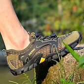 baratos Ténis para Homem-calçados masculinos para caminhadas ao ar livre, malha respirável com sola durável, calçados confortáveis para trilhas
