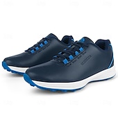 preiswerte Herren Golfschuhe-Herren Performance Golf Sneaker in Weiß mit roten Schnürsenkeln, atmungsaktive Mikrofaser, ideal für Amateurgolfer