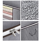 cheap Clothing &amp; Closet Storage-4-Pack Heavy-Duty Storage Bags with Zipper Under Bed Storage Waterproof Moving &amp; Travel Storage Organizers Foldable Reinforced Handles for Clothes, Bedding,Blankets Space-Saving,Vertical Style