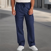 cheap Cargo Pants-Men&#039;s Cargo Pants Trousers Drawstring Elastic Waist Multi Pocket Plain Wearable Outdoor Daily Camping &amp; Hiking Fashion Classic Black White