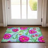 preiswerte Fußmatten-Florale Fußmatte Küchenmatte Bodenmatte Rutschfeste Teppich Ölfester Teppich Innen Außen Matte Schlafzimmer Dekor Badezimmermatte Eingangszone Frühling Sommer