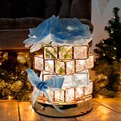 economico Forniture per feste-lampada a forma di fiore di girasoli lampada da tavolo ricaricabile senza fili touch 3 colori dimmerabile infinitamente piccola luce notturna alimentata a batteria festival ristorante camera da letto