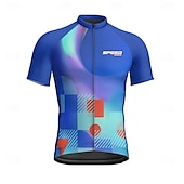 tanie Męskie koszulki-Męskie Koszulka rowerowa Krótki rękaw Rower Tee Tshirt Dżersej z 3 tylnymi kieszeniami Kolarstwo górskie Oddychający Szybkie wysychanie Anatomiczny kształt Odprowadzające wilgoć Burgundowy Granatowy