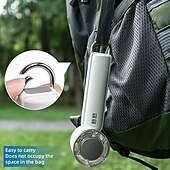 abordables Ventilateurs-Ventilateur portable pliable à main et de table mode compresse froide réglages du vent à 5 vitesses rechargeable par USB-C mousqueton intégré base antidérapante mode double refroidissement et
