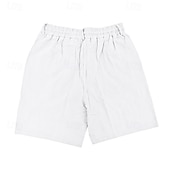 billiga Klassisk-Herr Shorts Linne Shorts Sommarshorts Beach Shorts Ficka Snörning Elastisk midja Slät Komfort Andningsfunktion Kort Semester Helgdag Strand Hawaiisk Boho Svart Vit