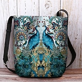 billiga Crossbodyväskor-crossbody-väska med vintage phoenix-tryck för kvinnor – boho-axelväska med justerbar rem, messenger-väska i etnisk stil för resor, shopping och vardagsbruk