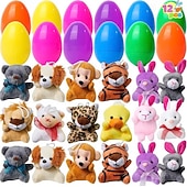 رخيصةأون عيد الفصح-12/24/36 قطعة من بيض عيد الفصح المملوء مسبقًا، مملوء بألعاب الحيوانات المحشوة، بيض عيد الفصح المملوء بألعاب الحيوانات المحشوة، بيض عيد الفصح البلاستيكي مع حشوات سلة الألعاب، لوازم جوائز الفصل الدراسي