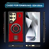 お買い得  サムスン用ケース-電話 ケース 用途 サムスンのギャラクシー S24 Ultra Plus S23 Ultra Plus A55 A35 A25 A15 5G A54 A34 A14 バックカバー バンカーリング 耐衝撃 レトロ風 TPU PC