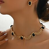 voordelige Sieradensets-Sieradenset 1 set Legering 1 Ketting Oorbellen Dames Modieus Sieraden set Voor Feest Bruiloft gast