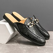 billiga Tillfällig-lackmockasiner för män - sofistikerad slip-on med metallspänne för affärs- och fritidskläder