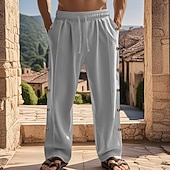 cheap Bottoms-Retro Vintage Medieval Renaissance Straight Leg Pants Pirate Viking Button Down Solid Color Men&#039;s Viking Halloween Carnival Vacation Casual Daily LARP Adults&#039; Pants