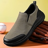 billiga Slip-ons och loafers till herrar-moderna slip-on-sneakers för män, grå mesh med elastisk slingring, snygga och bekväma urbana skor