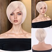 cheap Synthetic Trendy Wigs-Synthetic Wig Wavy Curly Weave Asymmetrical Neat Bang Machine Made Wig 30 inch A1 Synthetic Hair Women&#039;s Classic Comfortable Color Gradient Multi-color