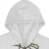 preiswerte Urlaub-Herren Weißes Baumwollhemd Minimalistisches Aloha-Shirt Freizeithemd Knopfhemd Baumwollhemd Kokospalme Urlaub Straße Schwarz Weiß Blau Khaki Langarm Mit Kapuze Frühling &amp; Sommer Bekleidung Button-Down