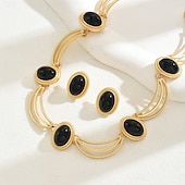 voordelige Sieradensets-Sieradenset 1 set Legering 1 Ketting Oorbellen Dames Modieus Sieraden set Voor Feest Bruiloft gast