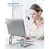 economico Stand e pad di raffreddamento-supporto per laptop supporto ergonomico per computer portatile in alluminio supporto per laptop staccabile supporto per notebook