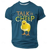 preiswerte Lustige T-Shirts für Männer-Ostern Herren Küken Lustig T Shirt Kurzarm T-Shirt Rundhalsausschnitt Hemd Mode Designer Party Straße Schwarz Blau Sommer Frühling Bekleidung S M L XL XXL XXXL
