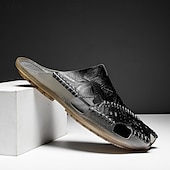 abordables Sandales décontractées-Sandales d&#039;extérieur en similicuir pour hommes avec semelle robuste et design respirant – chaussures confortables pour la randonnée et les vêtements décontractés