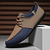 baratos Ténis para Homem-sapatos masculinos casuais com cadarço em bege e azul marinho, design exclusivo em tecido, perfeitos para o estilo e conforto do dia a dia
