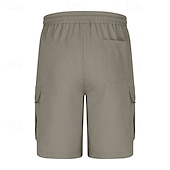 baratos Clássico-Homens Bermuda Cargo Calção Shorts de verão Com Cordão Cintura elástica Bolso multi Tecido Conforto Vestível Comprimento do joelho Ao ar livre Esporte Diário Moda Casual Preto Azul