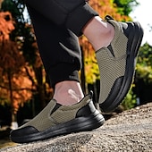 billiga Slip-ons och loafers till herrar-moderna slip-on-sneakers för män, grå mesh med elastisk slingring, snygga och bekväma urbana skor