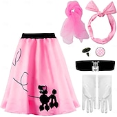 halpa Asusteet-1950-luvun Grease-asut poodle-hame naisten asu 50-luvun asusteet mekko hanskat vyö hiuspanta