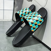 abordables Sandales décontractées-sandales à enfiler géométriques vibrantes pour hommes – chaussures d&#039;été décontractées pour la plage et la piscine