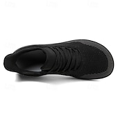 billiga Vardagssneakers-barfota vardagssneakers för män - modern svart, andningsbar mesh, komfortsula - lämplig för dagligt bruk och lätta sporter